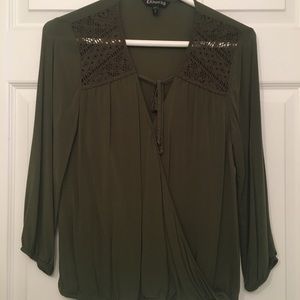 Express Crochet Peasant Top (Green)